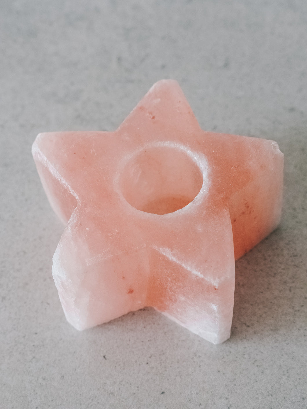 Pink Salt Candle Holder - Star
