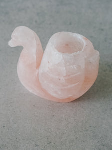Pink Salt Candle Holder - Swan